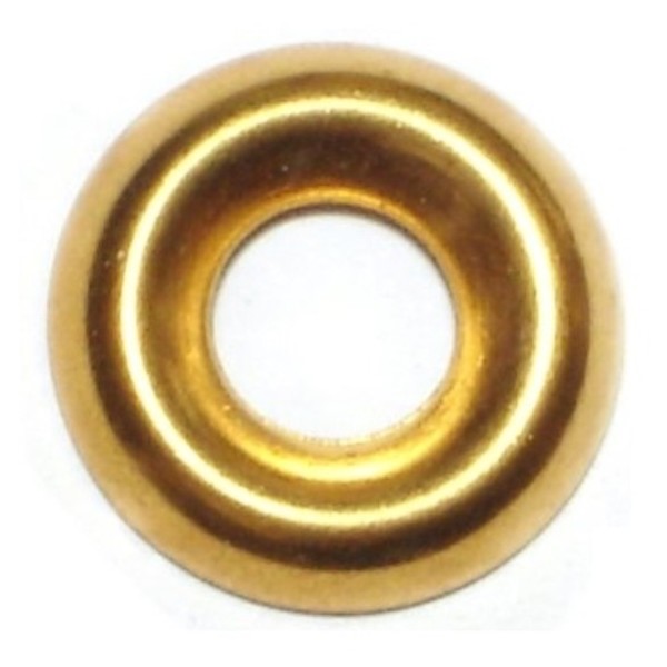 Midwest Fastener Countersunk Washer, Fits Bolt Size #10 Brass, 100 PK 04002